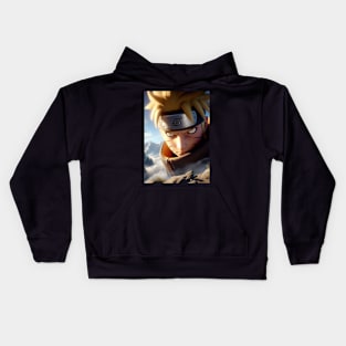 Naruto top a mountain peak Kids Hoodie